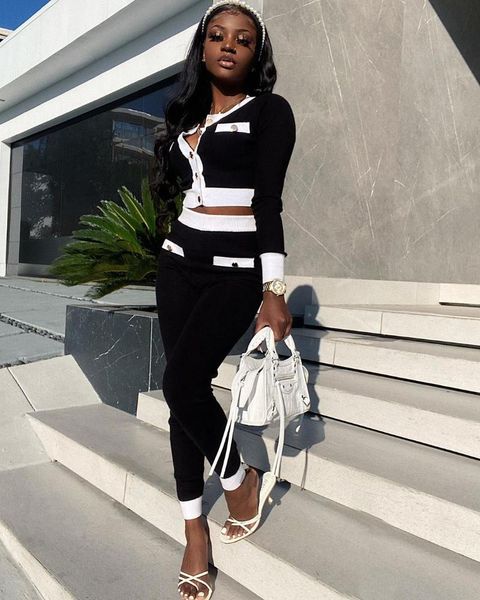 women's two piece pants 2021 quality 2 pcs women set solid o-neck long sleeve office lady outfits, White
women's two piece pants 2021 quality 2 pcs women set solid o-neck long sleeve office lady outfits, White
