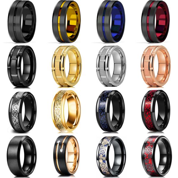 klassieke mannen 8mm black tungsten trouwringen dubbele groef afgeschuinde rand baksteen patroon geborsteld roestvrij stalen ringen voor, Slivery;golden
klassieke mannen 8mm black tungsten trouwringen dubbele groef afgeschuinde rand baksteen patroon geborsteld roestvrij stalen ringen voor, Slivery;golden