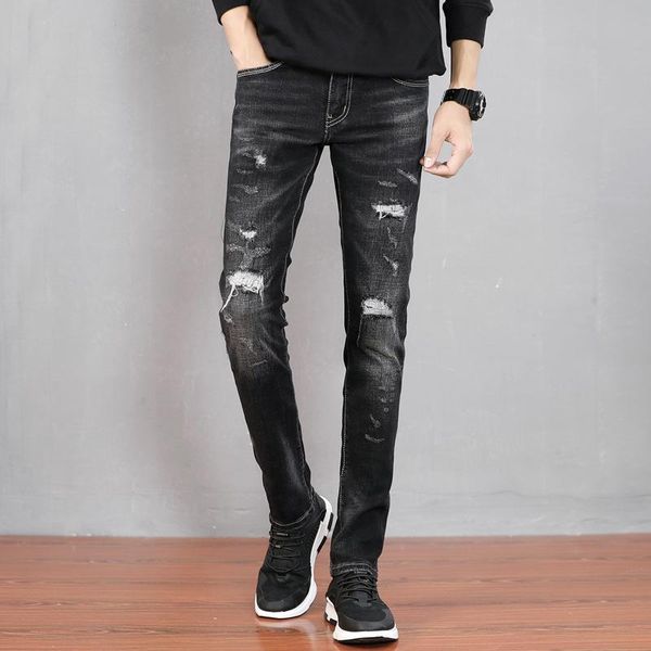 men's jeans black ripped men distressed stretch male classic hole fashion streetwear casual denim trousers straight cowboy pants, Blue
men's jeans black ripped men distressed stretch male classic hole fashion streetwear casual denim trousers straight cowboy pants, Blue