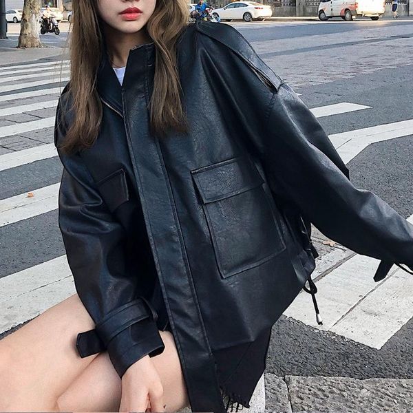 women's leather & faux 2021 autumn/winter black jacket retro loose casual fashion long-sleeved coat
women's leather & faux 2021 autumn/winter black jacket retro loose casual fashion long-sleeved coat
