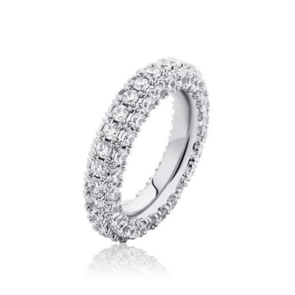 womens 3 row eternity ring 18k white gold plated cubic zirconia band, Slivery;golden
womens 3 row eternity ring 18k white gold plated cubic zirconia band, Slivery;golden