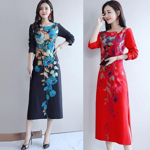 casual dresses 2021 spring fall vintage womens red blue floral pattern long sleeve placket dress , colored printed 3xl slim for women, Black;gray
casual dresses 2021 spring fall vintage womens red blue floral pattern long sleeve placket dress , colored printed 3xl slim for women, Black;gray