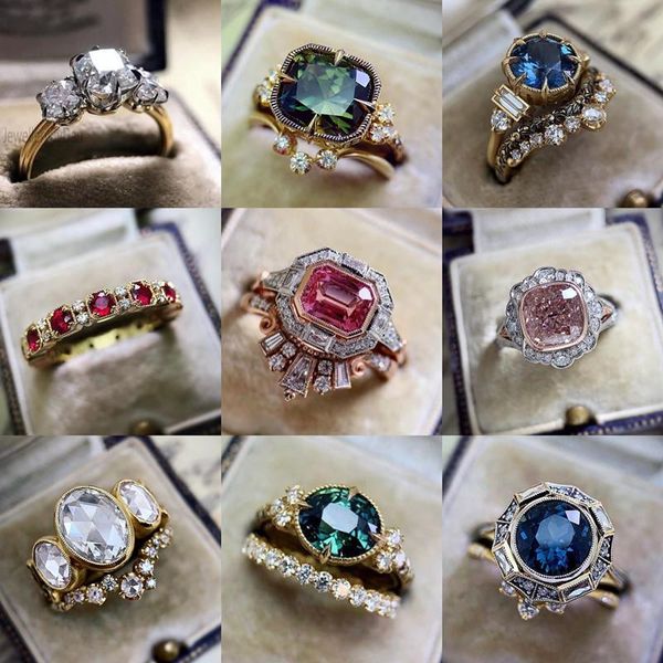 cluster rings 2021 fashion luxury women inlaid colorful zircon ring engagement wedding jewelry cocktail party ornament christmas gift, Golden;silver
cluster rings 2021 fashion luxury women inlaid colorful zircon ring engagement wedding jewelry cocktail party ornament christmas gift, Golden;silver