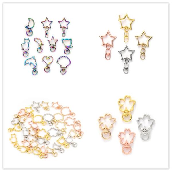 keychains diy accessories wholesale lobster buckle 10 kzd bright star heart cat animal flower hollow keychain ring, Silver
keychains diy accessories wholesale lobster buckle 10 kzd bright star heart cat animal flower hollow keychain ring, Silver