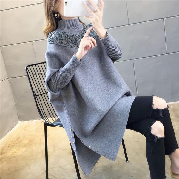 women's sweaters mid-length half-high collar handmade jacquard cloak-style shirt 2021 korean loose-fitting large size clothing, White;black
women's sweaters mid-length half-high collar handmade jacquard cloak-style shirt 2021 korean loose-fitting large size clothing, White;black