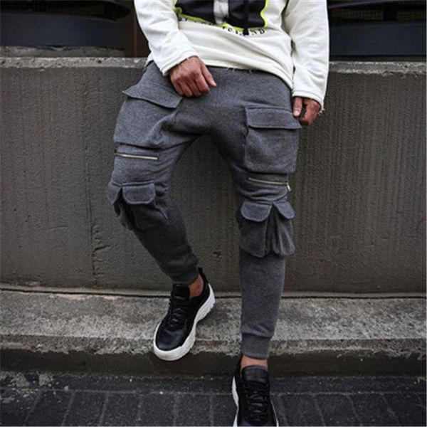 mens running fitness sweatpants fashion trend zipper drawstring sports slim long pants spring male multiple pockets casual skinny trousers, Black
mens running fitness sweatpants fashion trend zipper drawstring sports slim long pants spring male multiple pockets casual skinny trousers, Black