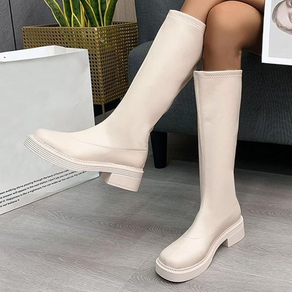 boots women's thigh high fashion round toe thick heel solid color back zipper elastic slim motorcycle winter long #40, Black
boots women's thigh high fashion round toe thick heel solid color back zipper elastic slim motorcycle winter long #40, Black