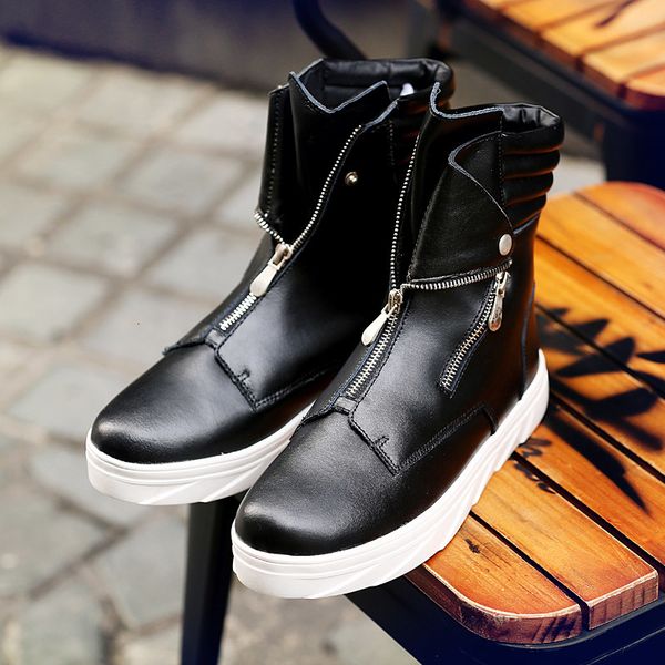 boots fashion men shoes spring autumn ankle comfortable zip casual male leather punk style winter, Black
boots fashion men shoes spring autumn ankle comfortable zip casual male leather punk style winter, Black