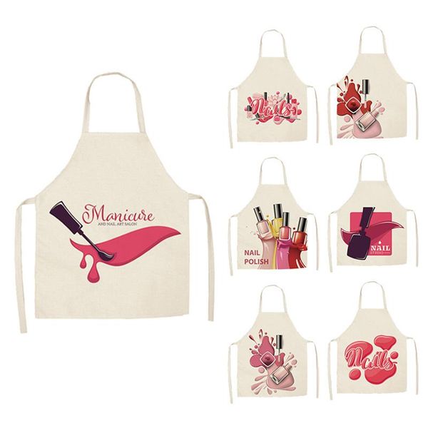 cotton linen kitchen apron 1 pcs nail polish pattern anti-fouling european style home cleaning tools for women sleeveless aprons
cotton linen kitchen apron 1 pcs nail polish pattern anti-fouling european style home cleaning tools for women sleeveless aprons
