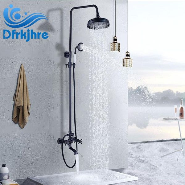 bathroom shower faucet set bronze black wall mounted mixer tap dual knobs swivel tub with abs handheld sets
bathroom shower faucet set bronze black wall mounted mixer tap dual knobs swivel tub with abs handheld sets