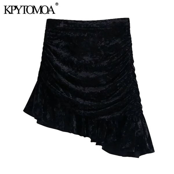 women chic fashion pleated velvet asymmetrical mini skirt vintage high waist back zipper female skirts mujer 210416, Black
women chic fashion pleated velvet asymmetrical mini skirt vintage high waist back zipper female skirts mujer 210416, Black
