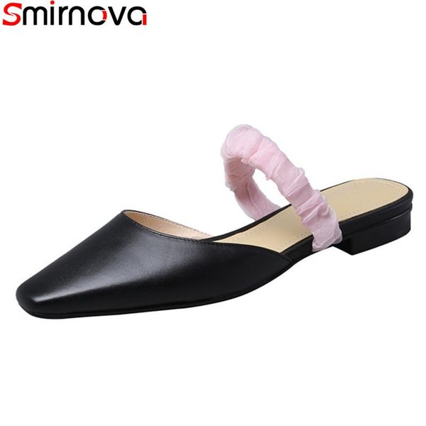 slippers smirnova 2021 arrival fashion women genuine leather comfortable flat heel ladies shoes summer mules, Black
slippers smirnova 2021 arrival fashion women genuine leather comfortable flat heel ladies shoes summer mules, Black