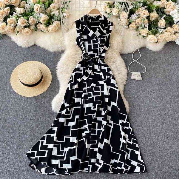 women fashion geometric print v-neck sleeveless lace up waist thin dress summer clothes vestidos de mujer r885 210527, Black;gray
women fashion geometric print v-neck sleeveless lace up waist thin dress summer clothes vestidos de mujer r885 210527, Black;gray