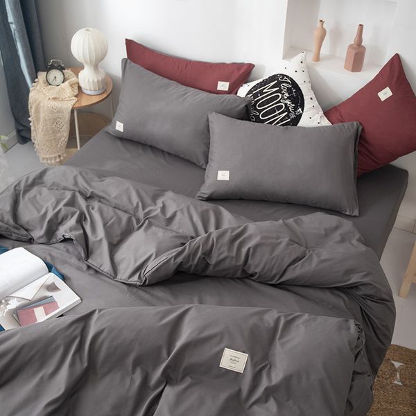 solid matte four washed cotton bedding student quilt cover fitted sheet three piece set
solid matte four washed cotton bedding student quilt cover fitted sheet three piece set
