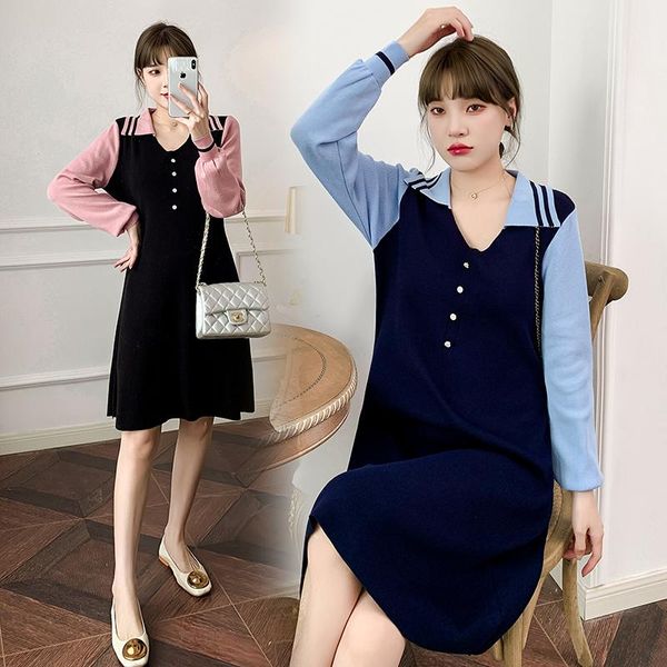 bras loose and thin in the late pregnancy fake two-piece knitted skirt casual out lactation autumn winter dress, Red;black
bras loose and thin in the late pregnancy fake two-piece knitted skirt casual out lactation autumn winter dress, Red;black