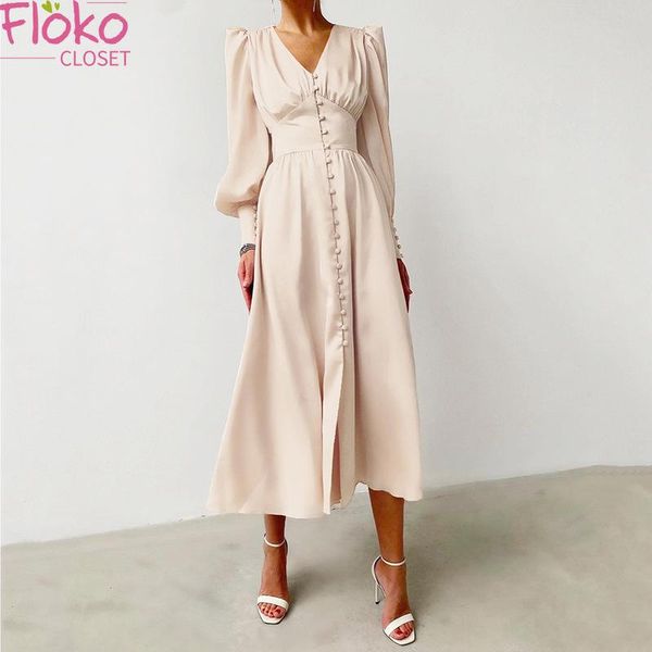 casual dresses flokocloset deep v-neck women split long dress elegant button lantern sleeve party solid office lady, Black;gray
casual dresses flokocloset deep v-neck women split long dress elegant button lantern sleeve party solid office lady, Black;gray