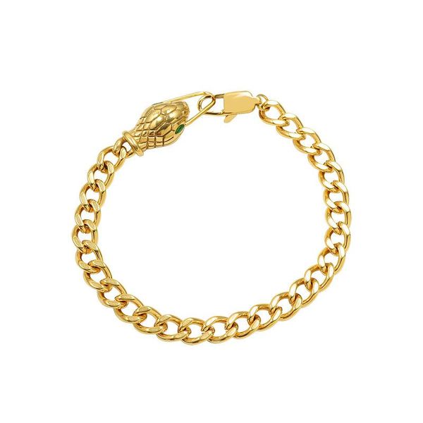 charm bracelets 2021 fall classic stainless steel jewelry18k gold plated snake head green eye bracelet for women accessories, Golden;silver
charm bracelets 2021 fall classic stainless steel jewelry18k gold plated snake head green eye bracelet for women accessories, Golden;silver