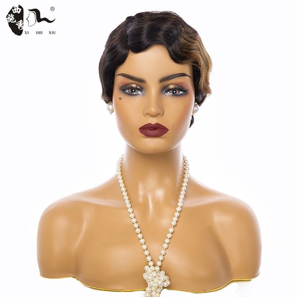 brazilian short lans human hair wig pixie cut full machine made short human hair wigs for woman, Black
brazilian short lans human hair wig pixie cut full machine made short human hair wigs for woman, Black