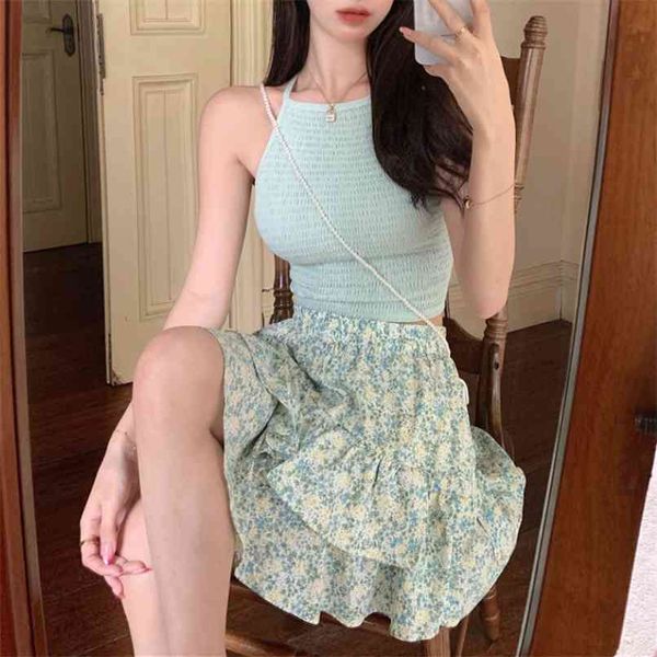 women floral print midi skirt faldas mujer vintage strethy waist ladies ruffles chic short skirts 210529, Black
women floral print midi skirt faldas mujer vintage strethy waist ladies ruffles chic short skirts 210529, Black