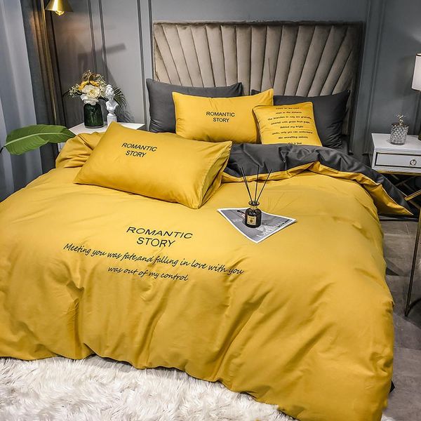 bedding sets european and american style high-end embroidered cotton four-piece set of youth bed linen duvet cover kit
bedding sets european and american style high-end embroidered cotton four-piece set of youth bed linen duvet cover kit