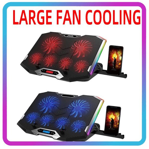 cooler k9 rgb lapcooling fan with 6 quiet fans 2 usb ports powered stand for 12-18 inch notebook pc pads
cooler k9 rgb lapcooling fan with 6 quiet fans 2 usb ports powered stand for 12-18 inch notebook pc pads
