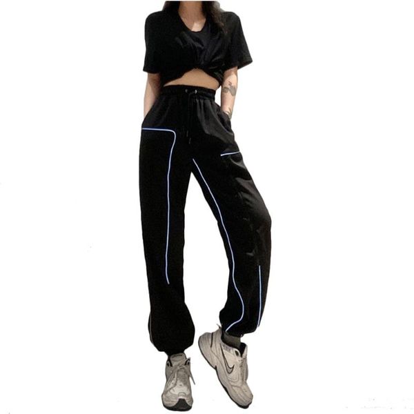 women's pants & capris womens flash reflective jogger casual dance hip hop cuff trousers high waist, Black;white
women's pants & capris womens flash reflective jogger casual dance hip hop cuff trousers high waist, Black;white