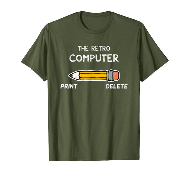the retro computer - print and delete old school pencil t-shirt, White;black 
the retro computer - print and delete old school pencil t-shirt, White;black
