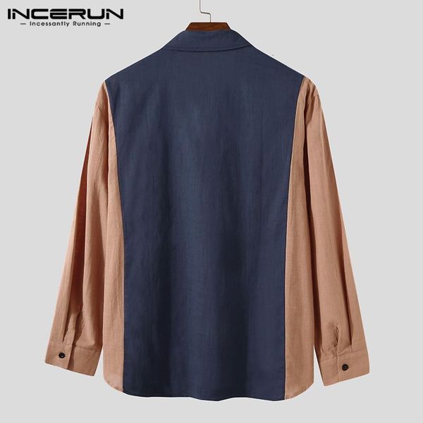 incerun fashion men casual shirt cotton patchwork long sleeve lapel chic streetwear blouse button camisa masculina s-5xl, White;black
incerun fashion men casual shirt cotton patchwork long sleeve lapel chic streetwear blouse button camisa masculina s-5xl, White;black
