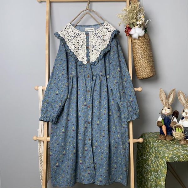 casual dresses korean women's single-breasted floral print loose oversied lace crochet long-sleeved dress cardigan mori girl vintage boh, Black;gray
casual dresses korean women's single-breasted floral print loose oversied lace crochet long-sleeved dress cardigan mori girl vintage boh, Black;gray