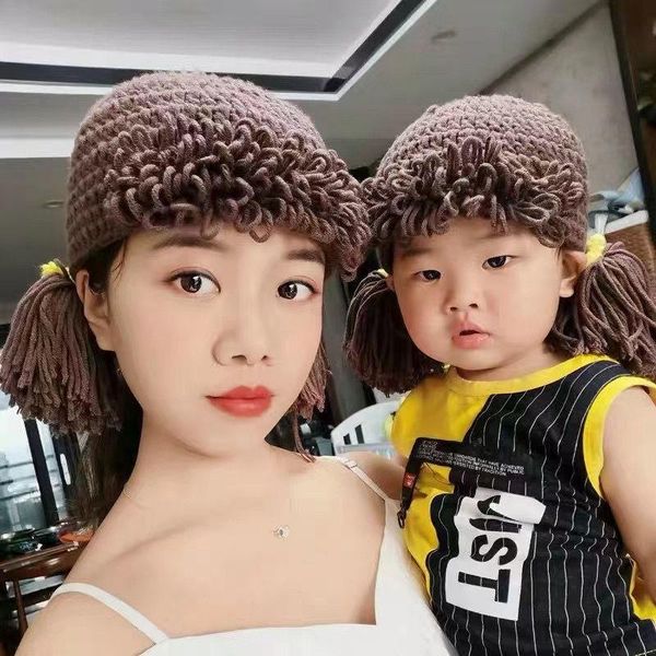 caps & hats parent-child pure cotton handmade baby woolen cap children princess spring and autumn small braid hat wig thickened winter, Yellow
caps & hats parent-child pure cotton handmade baby woolen cap children princess spring and autumn small braid hat wig thickened winter, Yellow