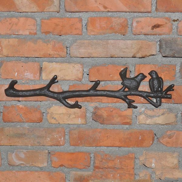cast iron birds on branch hanger with 6 hooks decorative wall hook rack for coats hats keys towels clothes sas & rails 
cast iron birds on branch hanger with 6 hooks decorative wall hook rack for coats hats keys towels clothes sas & rails