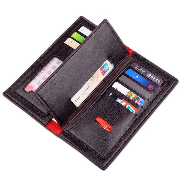 wallets pu leather purse real brand men bifold long designer cash coin pocket card holder clutch bag vintage male wallet, Red;black
wallets pu leather purse real brand men bifold long designer cash coin pocket card holder clutch bag vintage male wallet, Red;black