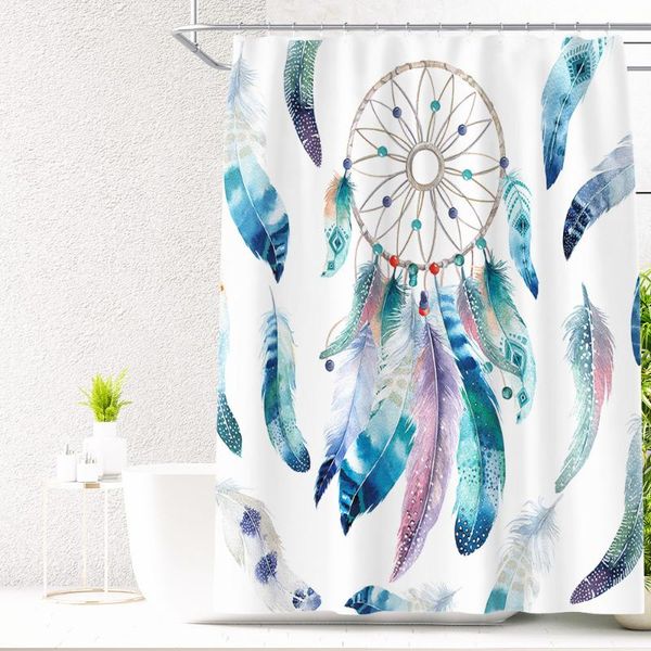 nordic dream catcher feather shower curtain waterproof digital printing polyester bathroom modern decoration accessories curtains 
nordic dream catcher feather shower curtain waterproof digital printing polyester bathroom modern decoration accessories curtains