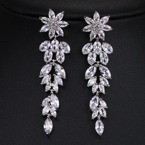 dangle & chandelier classic luxury flower long cubic zirconia earrings for women 2021 vintage cz female bridal wedding jewelry, Silver
dangle & chandelier classic luxury flower long cubic zirconia earrings for women 2021 vintage cz female bridal wedding jewelry, Silver