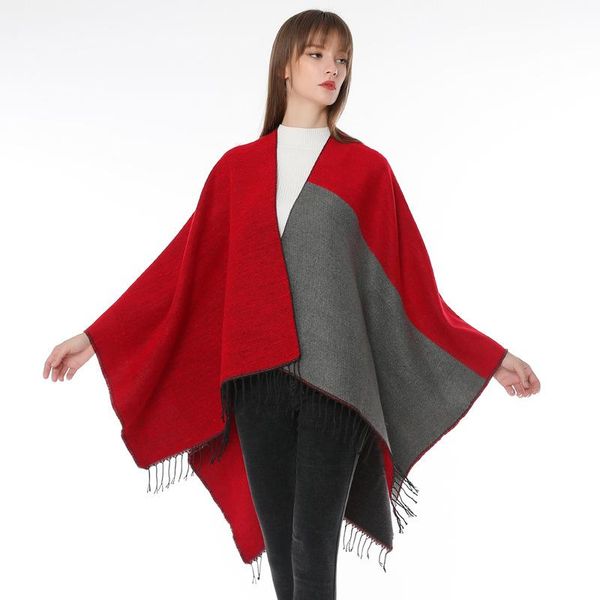 scarves women's shawl scarf in winter 2021. plaid panel cape large cape, split dual-purpose tassel scarf. stylish warmth. oyowei, Blue;gray
scarves women's shawl scarf in winter 2021. plaid panel cape large cape, split dual-purpose tassel scarf. stylish warmth. oyowei, Blue;gray