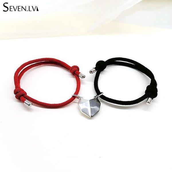charm bracelets 2pcs / set heart wish stone couples bracelet magnet attraction jewelry adjustable lucky rope gifts for women men1, Golden;silver
charm bracelets 2pcs / set heart wish stone couples bracelet magnet attraction jewelry adjustable lucky rope gifts for women men1, Golden;silver