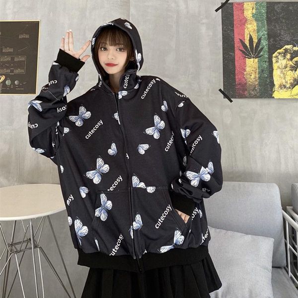 women's hoodies & sweatshirts 2021 spring oversized hoodie jacket plus size, summer harajuku butterfly with zipper women's sweater, Black
women's hoodies & sweatshirts 2021 spring oversized hoodie jacket plus size, summer harajuku butterfly with zipper women's sweater, Black