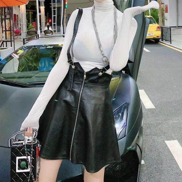casual dresses pu summer overalls for women adjustable waist korean mini club dress autumn faux leather woman a line, Black;gray
casual dresses pu summer overalls for women adjustable waist korean mini club dress autumn faux leather woman a line, Black;gray