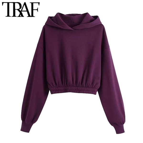 women fashion elastic hem cropped hoodies sweatshirts vintage hooded long sleeve female pullovers chic 210507, Black
women fashion elastic hem cropped hoodies sweatshirts vintage hooded long sleeve female pullovers chic 210507, Black