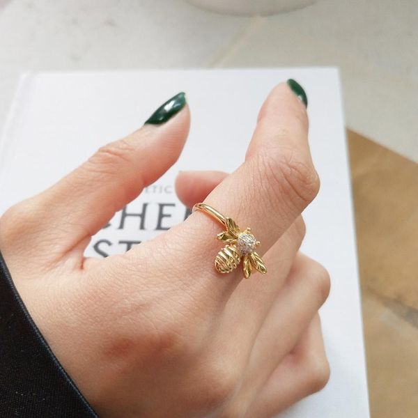 cluster rings authentic s925 sterling silver fine jewelry open cute bee honeybee j301, Golden;silver
cluster rings authentic s925 sterling silver fine jewelry open cute bee honeybee j301, Golden;silver