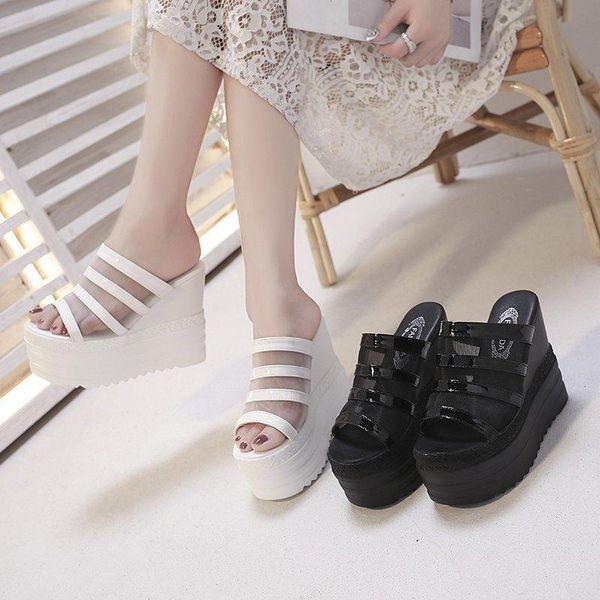 slippers summer net yarn high heels 2021 women 12cm wedges sandals platform lace increase peep toe shoes feminina chaussures, Black
slippers summer net yarn high heels 2021 women 12cm wedges sandals platform lace increase peep toe shoes feminina chaussures, Black