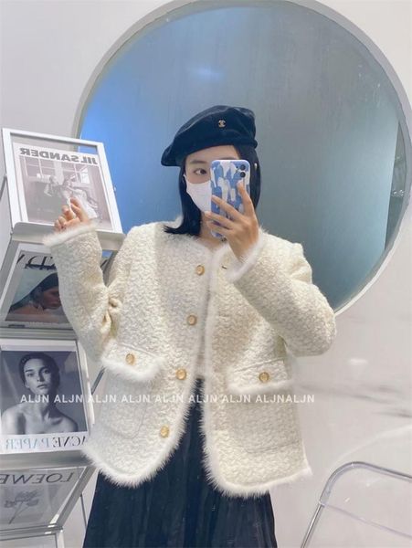 women's wool & blends net red explosion style autumn and winter small fragrance stitched mink coat short warm, Black
women's wool & blends net red explosion style autumn and winter small fragrance stitched mink coat short warm, Black