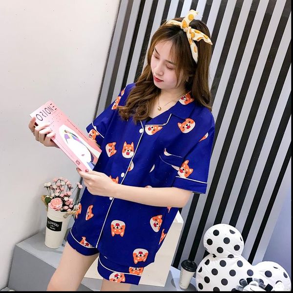 pajama set summer cartoon women sleepwear harajuku shiba inu printed kawaii pyjamas korean japanese anime dog pijama mujer silk sleeepwear, Black;red
pajama set summer cartoon women sleepwear harajuku shiba inu printed kawaii pyjamas korean japanese anime dog pijama mujer silk sleeepwear, Black;red