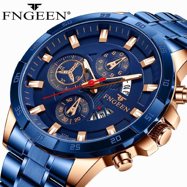 wristwatches fngeen luminous watches for mens sports luxury brand blue stainless steel auto date waterproof quartz reloj man, Slivery;brown
wristwatches fngeen luminous watches for mens sports luxury brand blue stainless steel auto date waterproof quartz reloj man, Slivery;brown