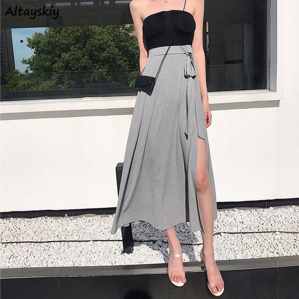 summer solid bow side slit women skirts mid calf high waist lacing up casual loose elegant feminine chic comfy, Black
summer solid bow side slit women skirts mid calf high waist lacing up casual loose elegant feminine chic comfy, Black