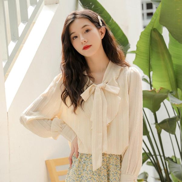 women's blouses & shirts french blouse puff sleeve shirt niche design sweet streamer chic short-sleeved chiffon thin summer women stand, White
women's blouses & shirts french blouse puff sleeve shirt niche design sweet streamer chic short-sleeved chiffon thin summer women stand, White