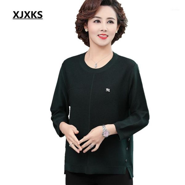 women's sweaters xjxks fashion round neck nine-point sleeve women autumn sweater 2021 comfortable casual knitted pullover, White;black
women's sweaters xjxks fashion round neck nine-point sleeve women autumn sweater 2021 comfortable casual knitted pullover, White;black