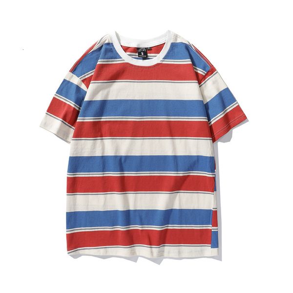 t shirt ins stripe loose short sleeve bf style men's and women's 2021 summer student round neck half casual fashion, White;black
t shirt ins stripe loose short sleeve bf style men's and women's 2021 summer student round neck half casual fashion, White;black