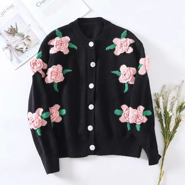 xeasy female solid autumn sweater sweet girl beautiful flower decoration cardigan mesh around the neck, White;black
xeasy female solid autumn sweater sweet girl beautiful flower decoration cardigan mesh around the neck, White;black