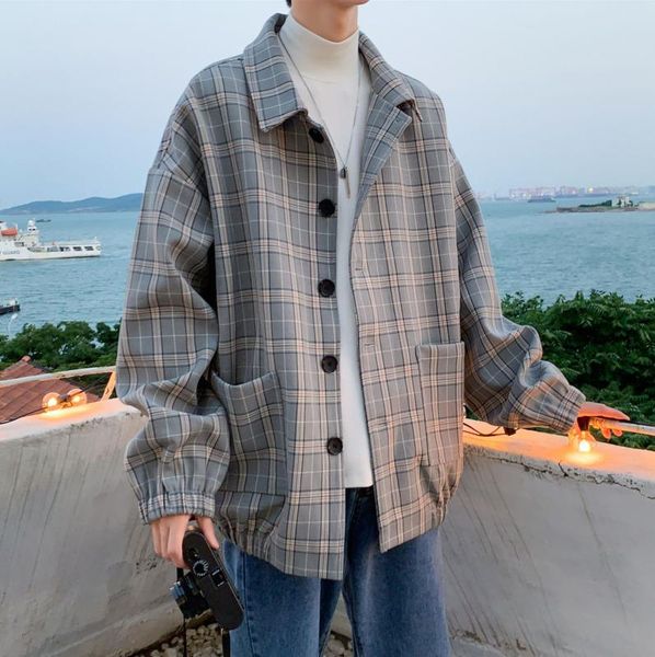 men's jackets 2021 spring and autumn youth plaid loose plus size jacket fashion casual single-breasted lapel gray/white, Black;brown
men's jackets 2021 spring and autumn youth plaid loose plus size jacket fashion casual single-breasted lapel gray/white, Black;brown